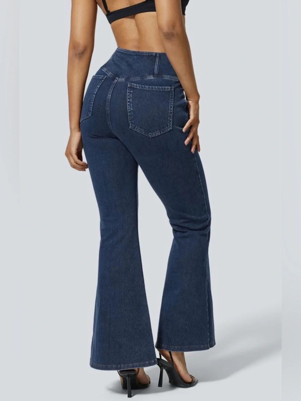 HALARA Flex™ High Waisted Crossover Pocket Washed Casual Jeans - Picture 2 of 14